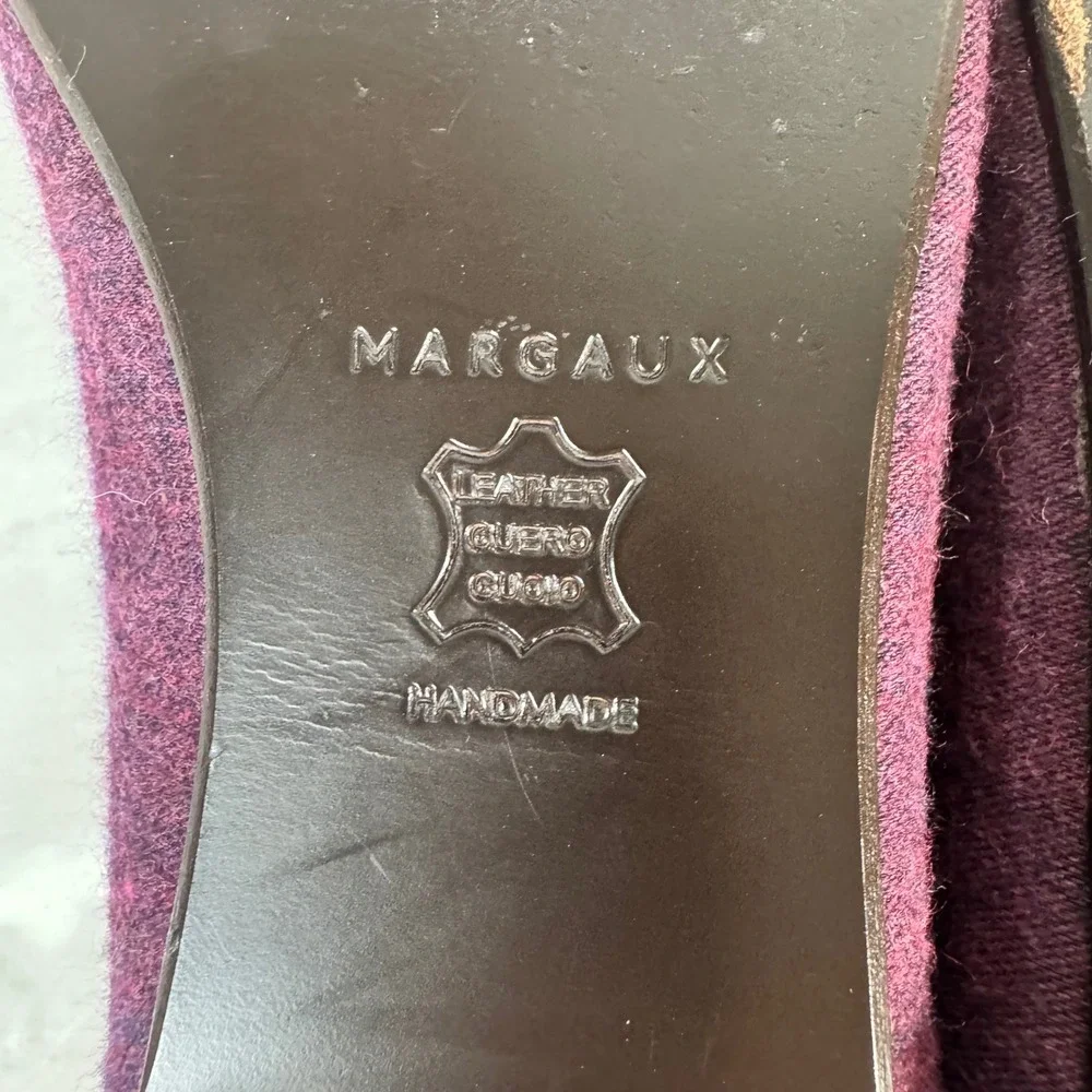 Margaux The Pointe Ballet Flat Purple Fabric Leather Sole Handmade‎ Quiet Luxury
